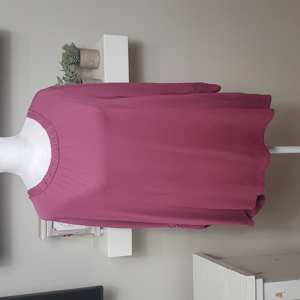 Croft & Barrow Pink 3/4 Sleeve Top